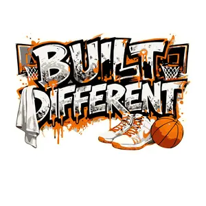 Built Different Basketball Design Direct To Film Print, DTF Print, Ready To Press Print For T-Shirts