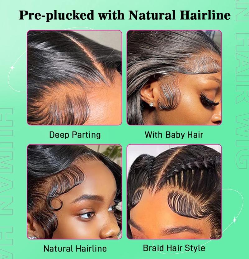 FORGIRLFOREVER 30 inch Straight Hair Wig Pre Plucked 13x6 Lace Front Human Hair Wigs For Women 180% Density Silk Straight Lace Frontal Wigs