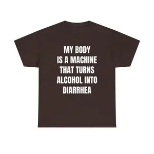 Turn Alcohol Into Diarrhea Unisex Heavy Cotton Tee - Bar Shirt - Funny - Beer - Gift for Men and Women