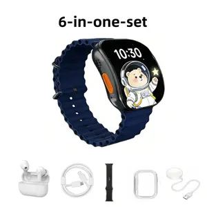 2026 Smart watch Kit with Bluetooth Headphones, Type-C Cable & Audio Support
