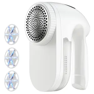 PKBD IPX6 Waterproof Electric Fabric Shaver Lint Remover Rechargeable Sweater Defuzzer with 3 Extra Blades for Clothes White