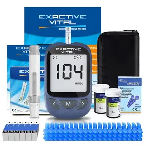 Blood Glucose Monitor Kit, 100/50 Test Strips &100/50Lancets, 1 Blood Sugar Monitor, 1 Lancing Device,Diabetes Testing Kit, No Coding,500 Memory, ControlSolution, Large Display, Glucometer for Home UseHealthcare