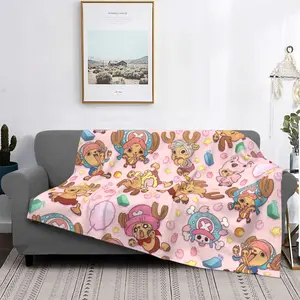 Aura Blankets TONY TONY Chopper! Blanket Flannel Spring Autumn Anime Multifunction Super Warm Throw Blanket for Bed Outdoor Bedspreads