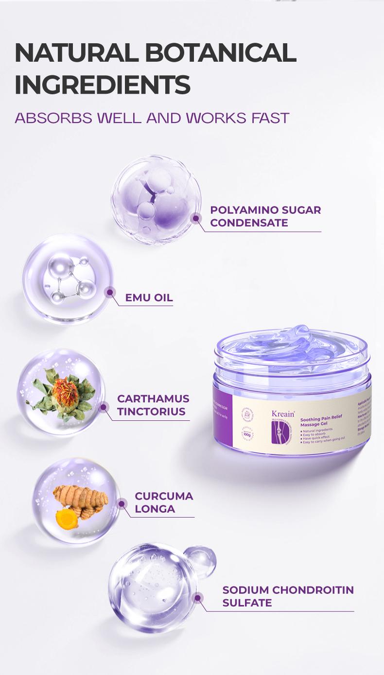 Kreain 3【Free Quantity Matches Your Purchase!】 purple gel turmeric effortlessbeauty extract sodium sulfate chondroitin Emu oil and other natural materials