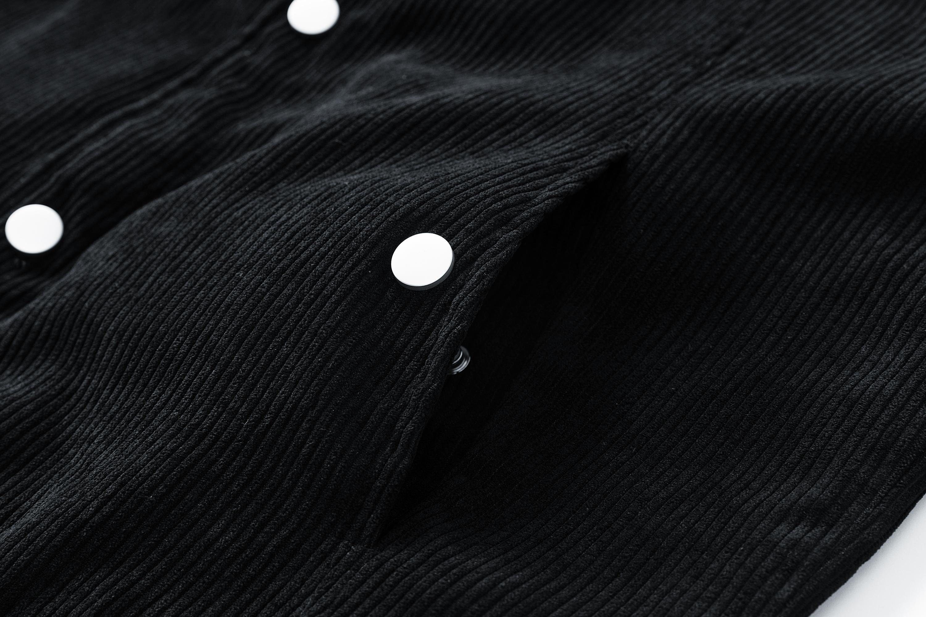 TJL Men's Corduroy Casual Jacket Relaxed Fit Vintage Style Button Down Shacket with Chest Pocket & Zipper Detail mr plankton gift for him tiktok shop black friday lapel zip men zip men Men's Varsity Baseball Sweatshirt Coat