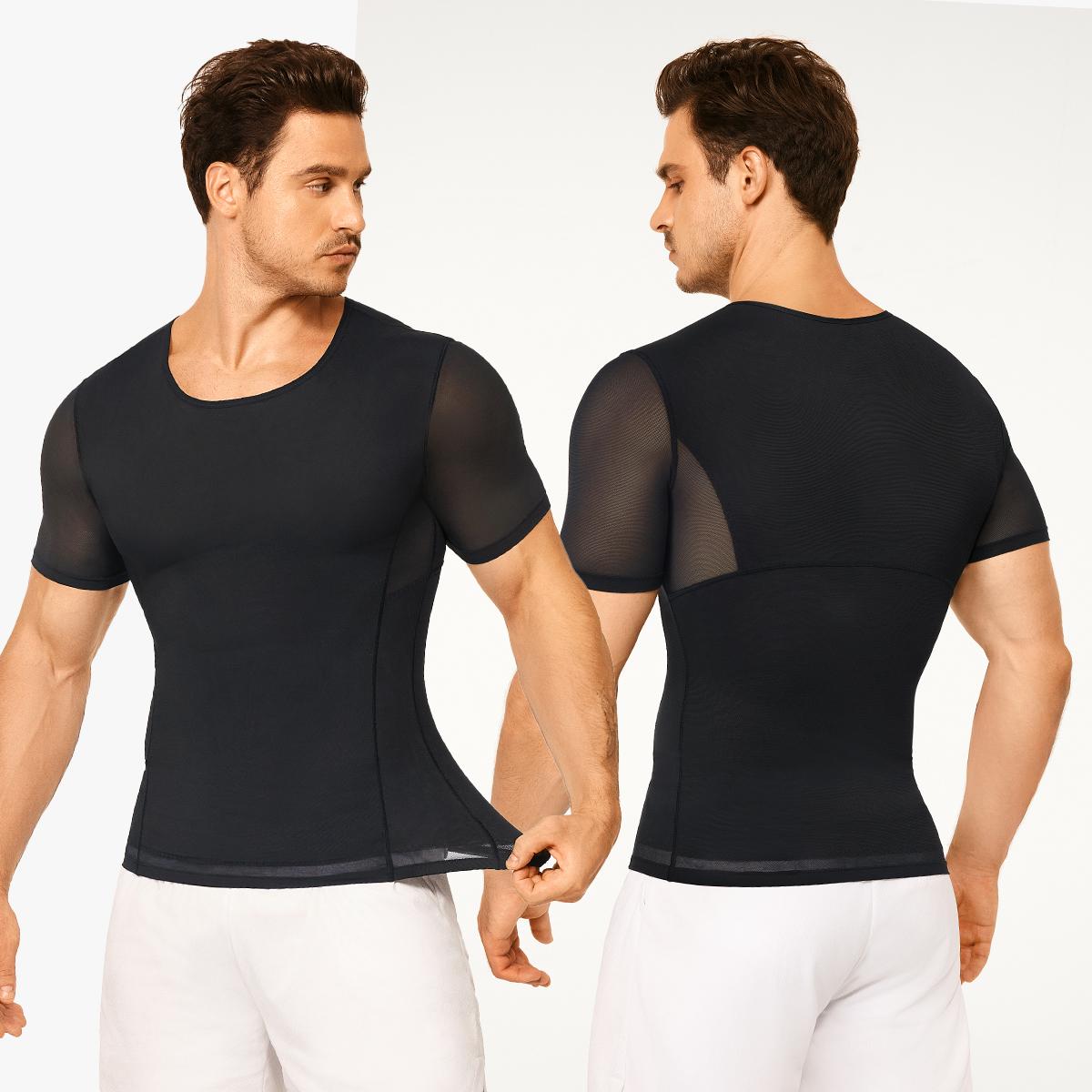 【LIVE】Nebility Men’s Mesh Compression Shapewear Top - Tummy Control, Anti-Odor Cool Breathable Quick-Dry Fabric, Menswear for Everyday Wear and the Gym