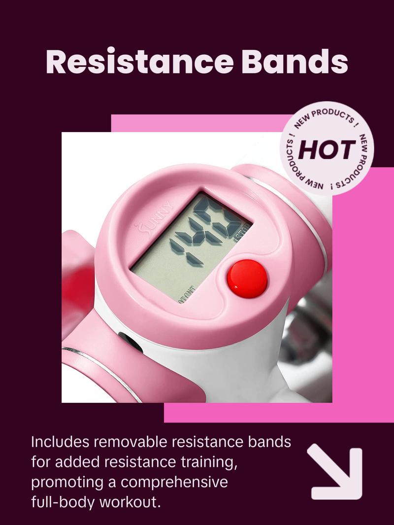 Mini Steppers for Exercise at Home, Stair Step Workout Machine with Resistance Bands, Full Body Cardio Equipment, Optional Smart Stepper with Sunnyfit App Connection