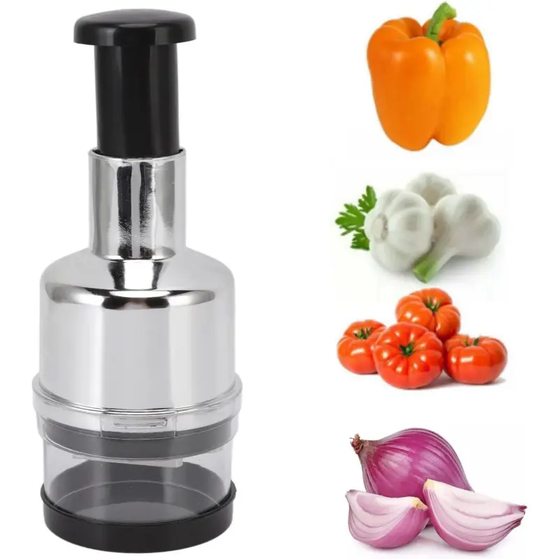 Vegetable Chopper, Food Chopper Manual Hand, Onion, Salad, Garlic, Nut & Veggie Cutter, Dishwasher Safe, White