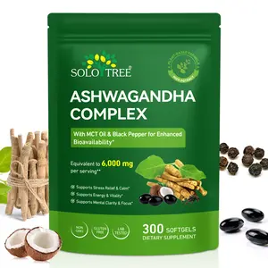 Ashwagandha Supplements | 300 Coconut MCT Oil Softgels with Black Pepper for Better Absorption | Potent Root Extract | Non-GMO