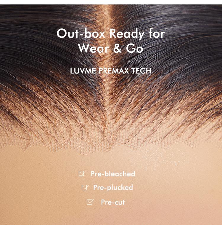 Luvme All-Day Comfort™ Wig 180% Density Layered Light Yaki Straight / Loose Body Wave Glueless 7x6 Closure HD Lace Human Hair Wig Pre-Cut Lace