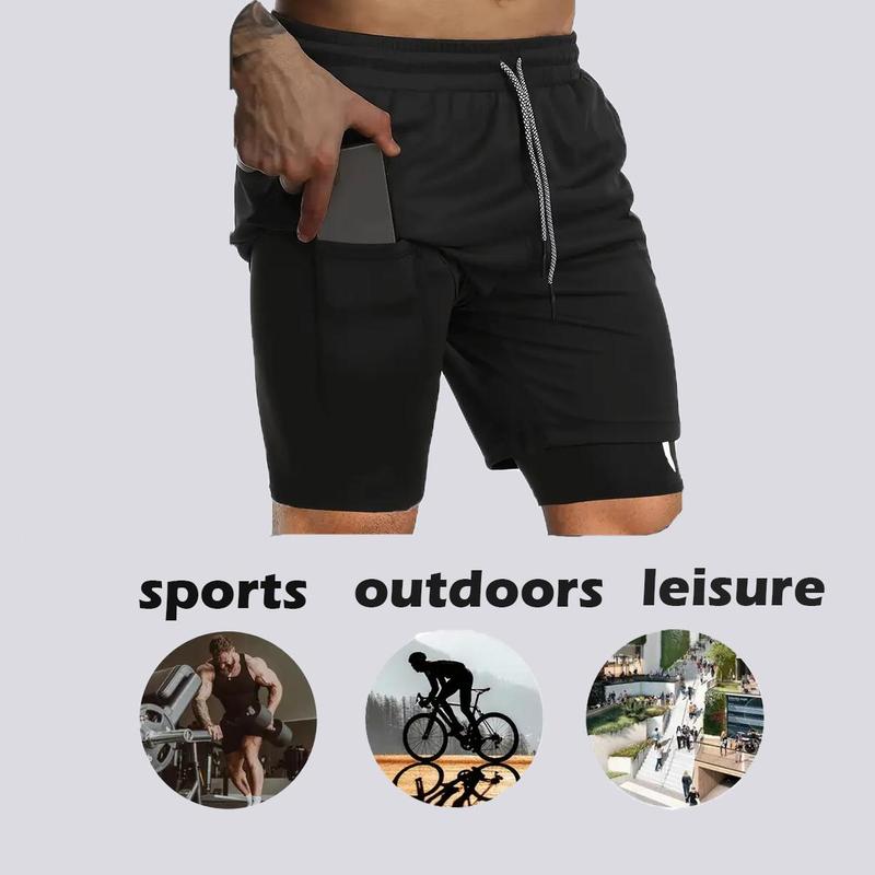 Quick-Dry Brick Gym Shorts 2-in-1 Basketball Running Workout Shorts with Zip Pockets Graphic Cross Print Design Casual Home Regular Fit Youth Sporty Drawstring Waist Shorts