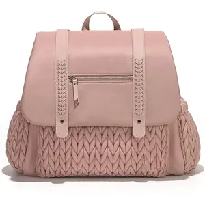 Large Capacity Embroidered Baby Diaper Bag, Multifunctional Diaper Bag, Fashionable Shoulder Handbag for Moms, Outdoor Travel Insulated Waterproof Nappy Bag