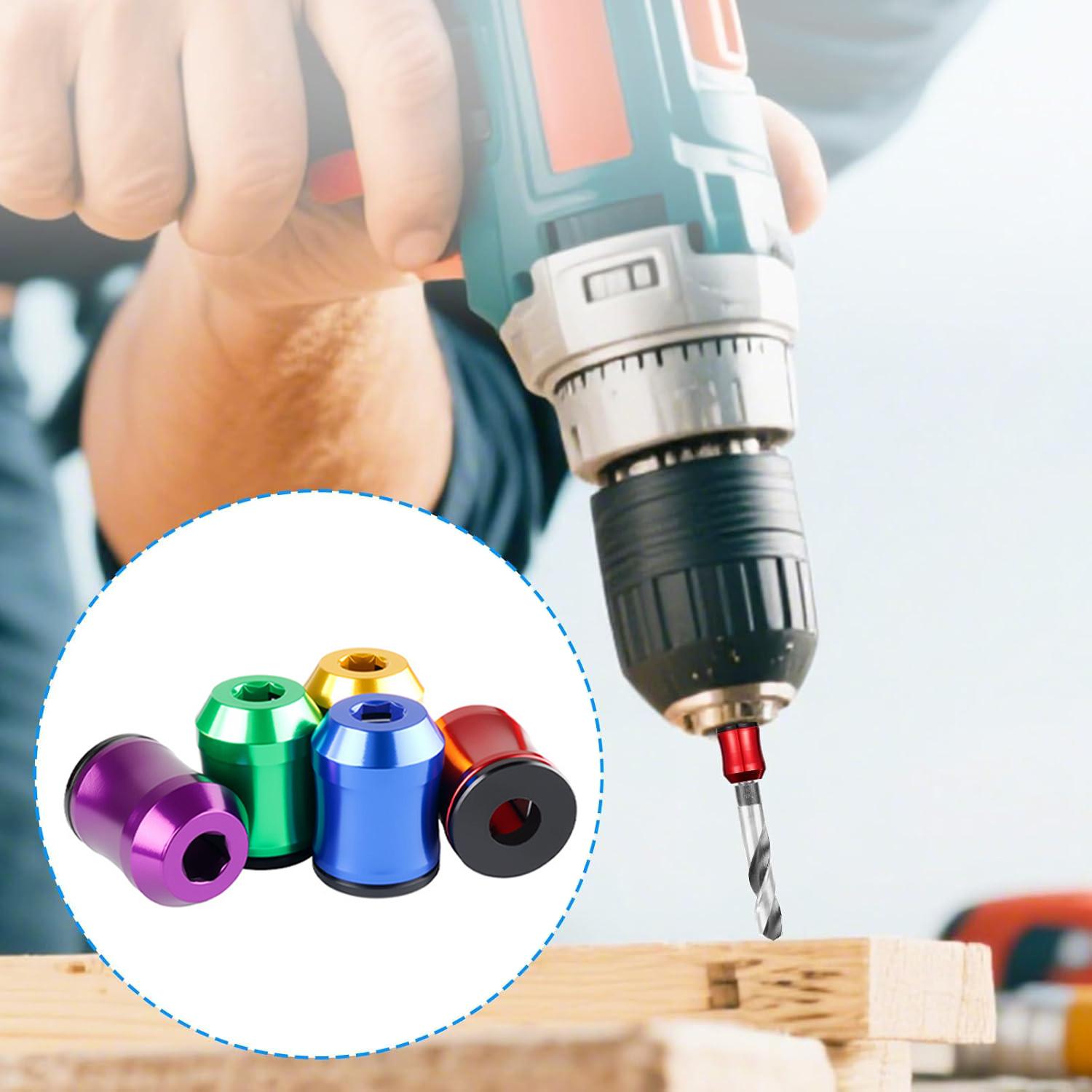 Universal Magnetic Screw Ring 1/4 Inch/ 6.35 mm Super Strong Magnetic Screw Holder - Screwdriver Head Magnetic Ring, Removable Strong Magnetic Screwdriver Drill Bit Holder for Hex Screwdriver and Power Bits for Mechanics & Carpenters