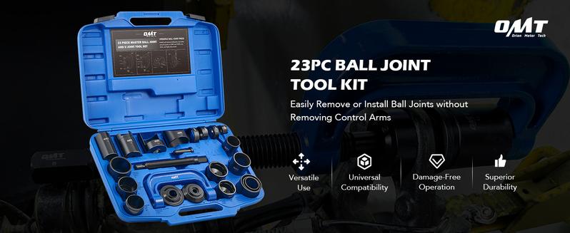Orion Motor Tech Heavy-Duty Master Ball Joint Press Kit, 23pc Blue/Black Ball Joint Press & U Joint Removal Kit with Sockets and Universal Adapters, Heavy Duty Ball Joint Tool Set, , Limited Time Deal, tool box