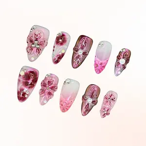 Bling by Allie LILAC GLITZ- 100% Handmade Press-On Nails | Resusable, Salon Quality, Long Lasting
