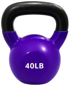 French Fitness Vinyl Kettlebell 40 lbs (New)