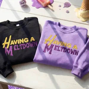 Embroidered Having a Meltdown Sweatshirt, Funny Sarcastic Crewneck, Mental Health Matters Shirt, Cute Ice Cream Aesthetic Top, Retro Y2K Tee
