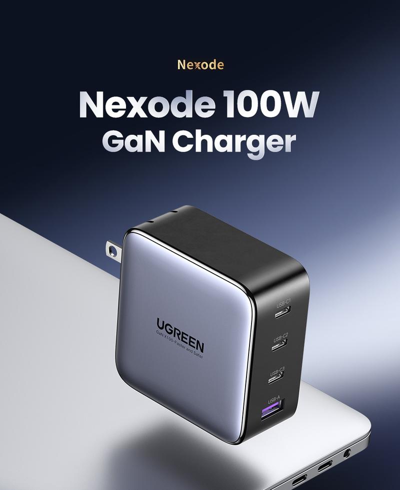 UGREEN 100W/140W/200W Nexode USB C Super Charger. 4-Port GaN Foldable Wall Adapter. Perfect for MacBook Pro/Air, iPad Pro, iPhone 17/16/15 Pro. Fast Charging Charger,September Restock，TikTokShopBlackFriday ,TikTokShopJumpstartSale