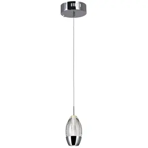 CWI Lighting Perrier LED 5 inch Chrome Down Mini Pendant Ceiling Light 5077P5C-R