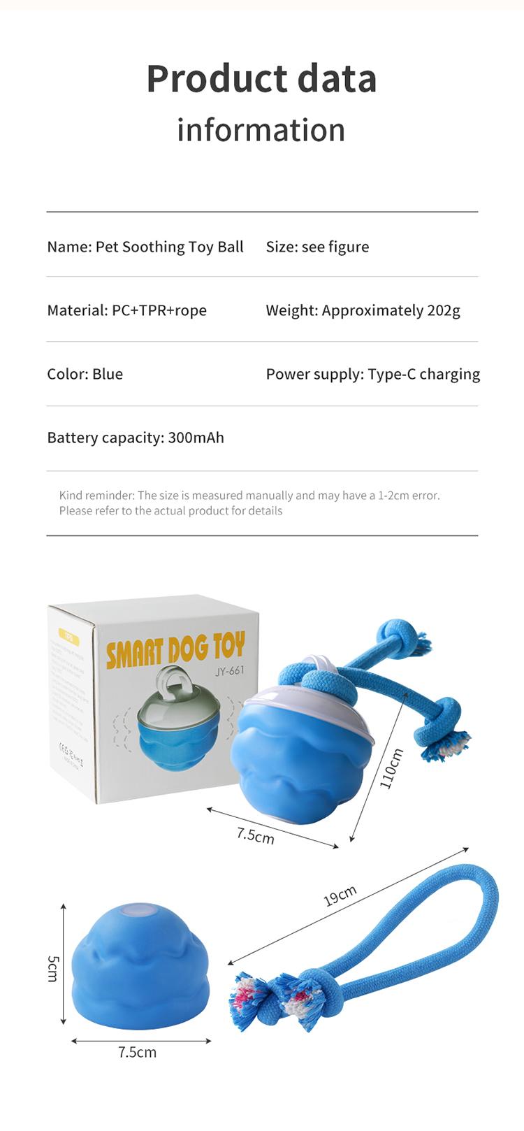 Interactive Dog Toys with Motion Activated, Squeaky Dog Toy Active Rolling Ball, Ball for Daily Training,Used for small dogs and cats , pet accessories, cute pet toys(2.95*2.95*4.33inch)