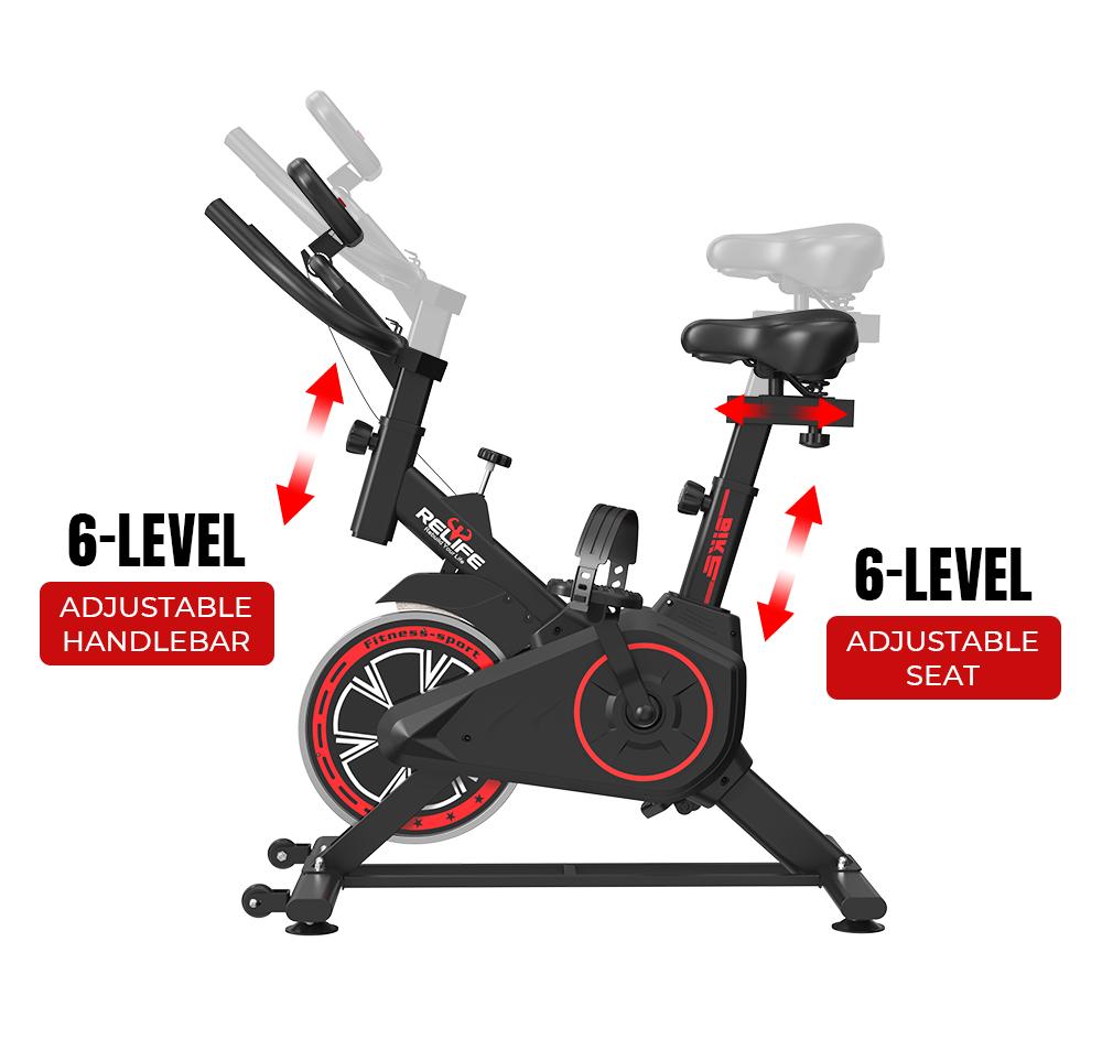 RELIFE REBUILD YOUR LIFE Mini Exercise Bike Compact Stationary Bike Silent Indoor Cycling for Small Space w/Adjustable Seat, Smooth Pedal & Belt Drive
