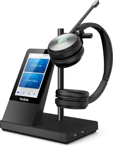 Yealink WH66 Duo UC Wireless Noise Canceling Headset - Headset Works with USB Enabled Computers and Softphones and Also Connects to Desk Phones and Cell Phones with Built in Bluetooth