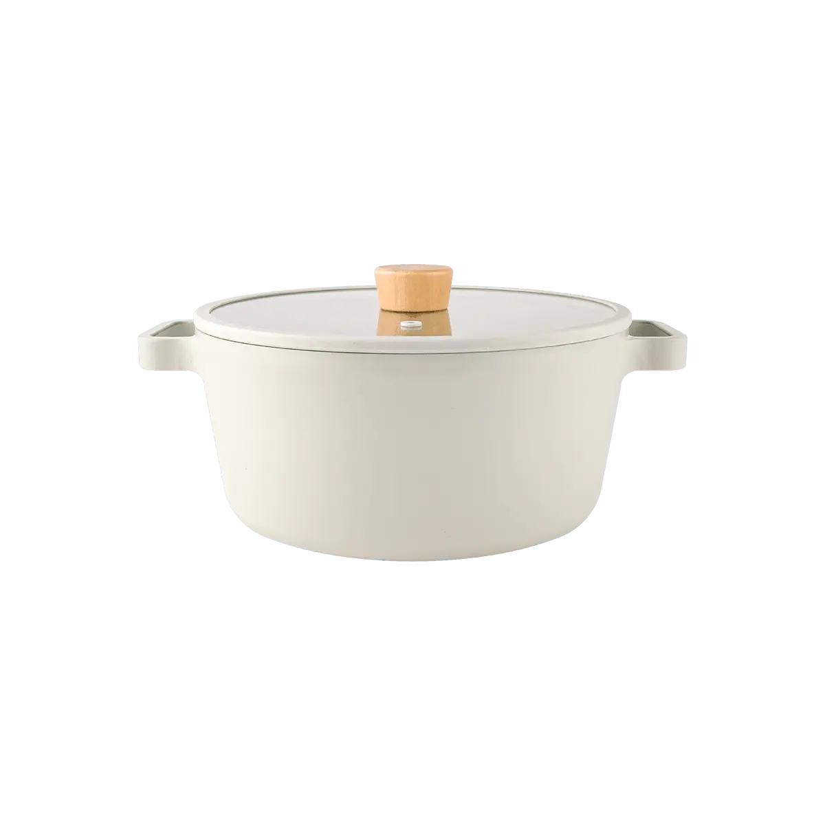 NEOFLAM FIKA 4qt 24cm Ceramic Nonstick Stockpot with Glass Lid - Korean Cookware, Enameled Cast Iron Dutch Oven for Stews & Soups