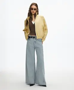 【Creator‘s Pick】JCCC Women's High Waist Striped Jeans Slimming Wide Leg, Extra Long Inseam for Tall Women (170cm+), Soft Stretchy Denim, #TallGirlStyle