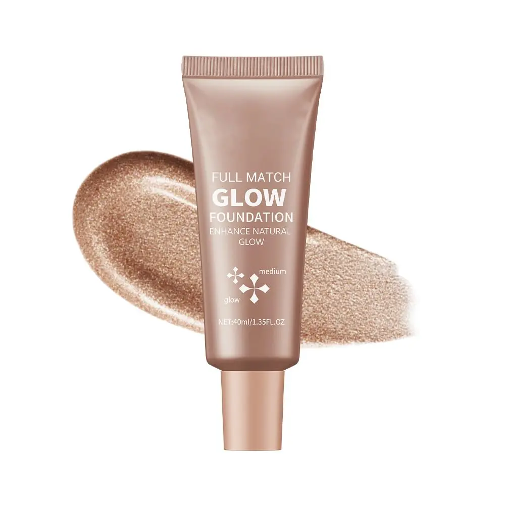 Glow Liquid Foundation Cosmetic - Professional Coverage, Dewy Makeup Finish, Radiant Glow, Hydrating Moisturizer for All Skin Types - Medium, Deep, Glowing Makeup