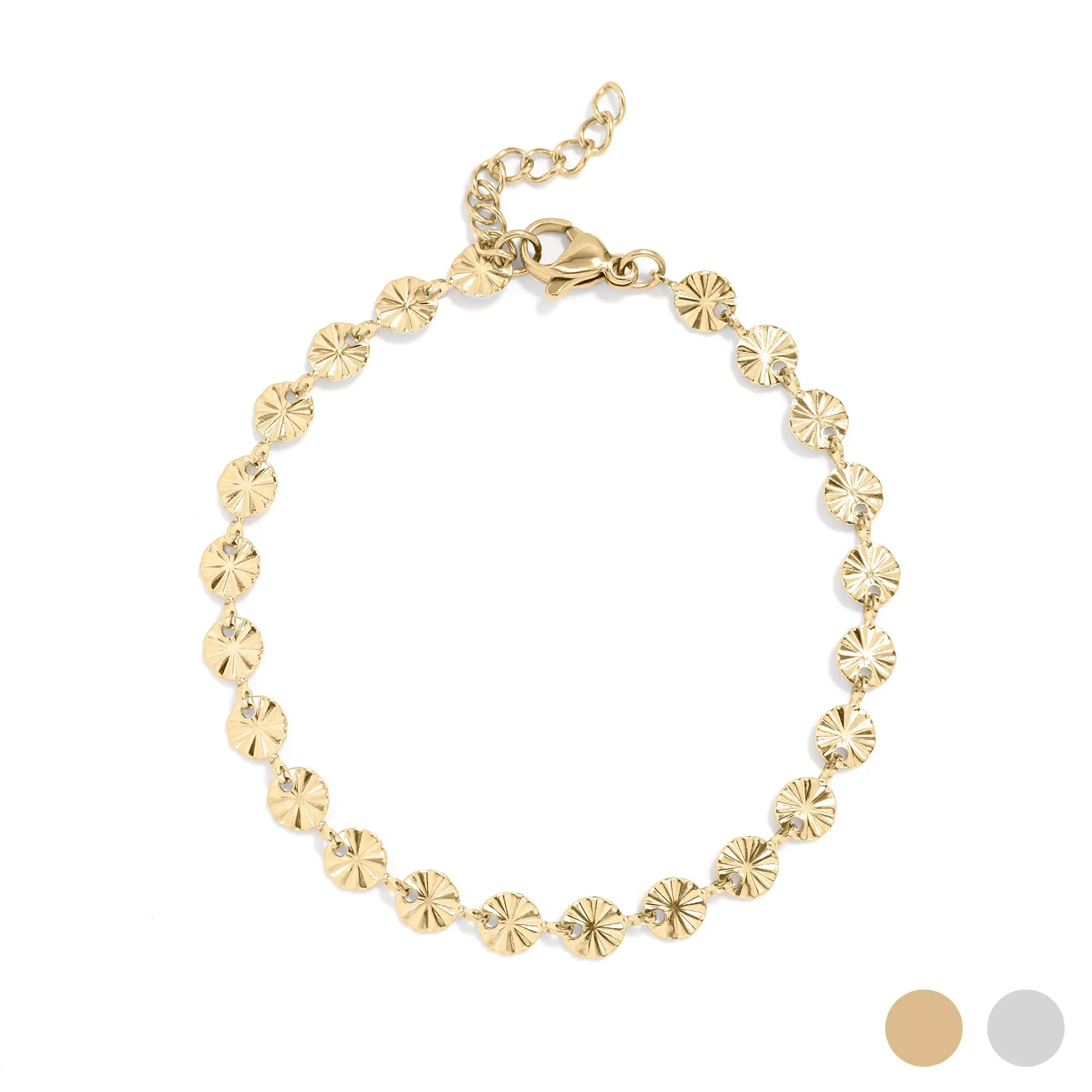 Steady Bracelet – Dainty Gold & Silver Floral Chain, Waterproof PVD Stainless Steel, Everyday Jewelry