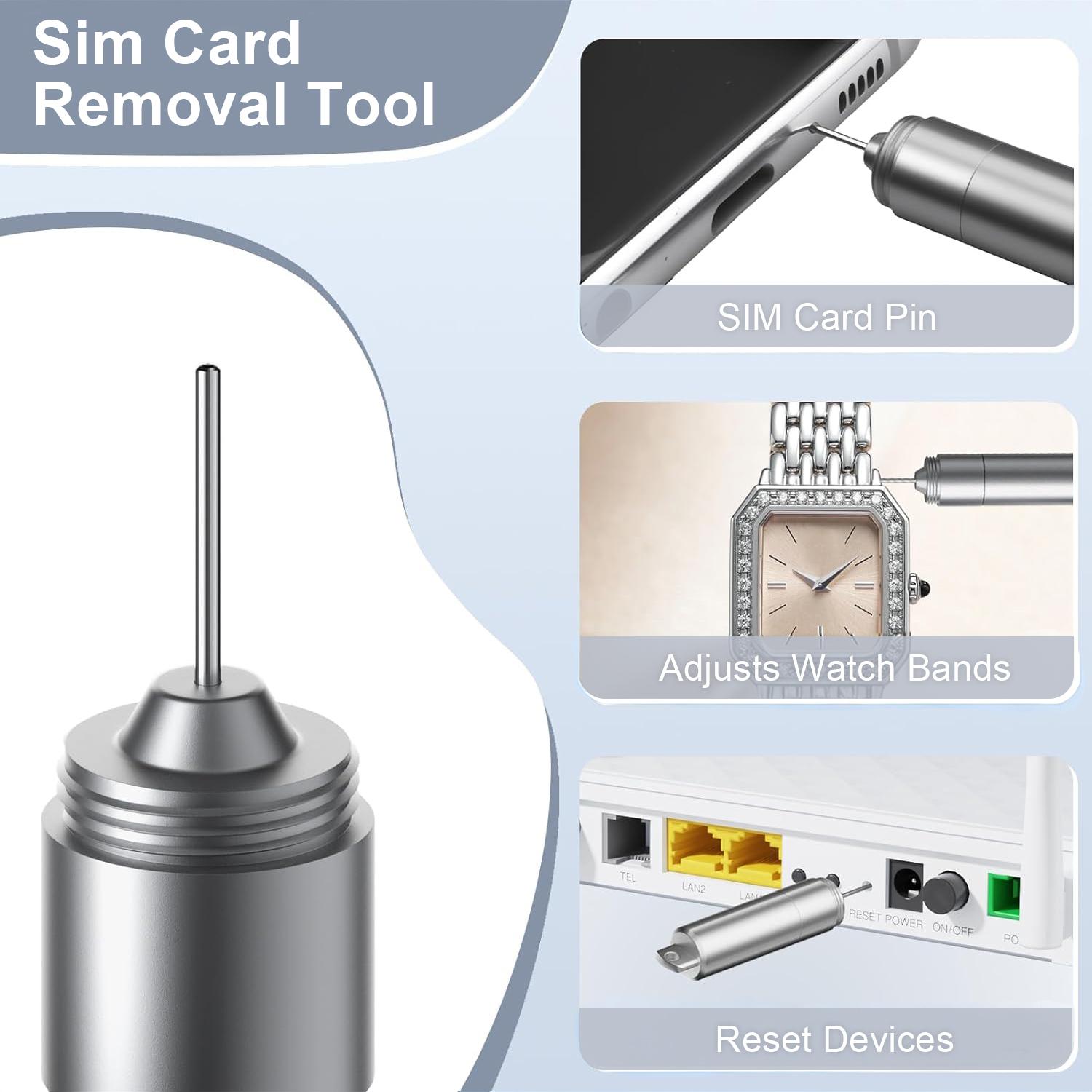 SIM Card Tray Removal Tool with Cleaning Brush, 2 in 1 EDC Portable Keychain Eject Pins Reset Needle Opener Cleaning Pen for iPhone Airpods Pro SIM Card Tray Removal Tool with Cleaning Brush, 2 in 1 EDC Portable Keychain Eject Pins Reset Needle Opener Cleaning Pen for iPhone Airpods Pro