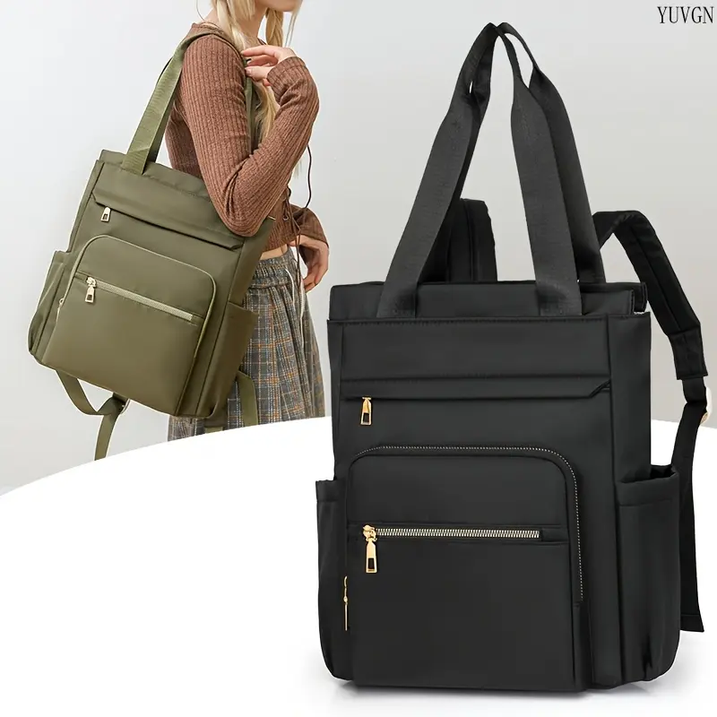 Women's Convertible Tote Backpack, Lightweight Nylon Work Bag for School & Travel with Laptop Compartment & Anti-Theft Pocket, Backpacks For School, Bookbag, School Backpacks tiktokshopbacktoschool