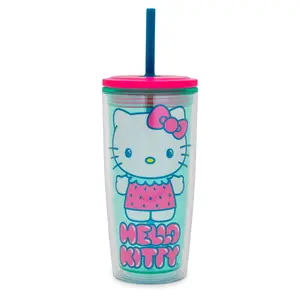 Sanrio Hello Kitty Strawberry Carnival Cup With Lid and Straw | Holds 20 Ounces