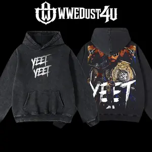 WWEDust4U Retro Vintage Limited Edition Jey Uso YEET Main Event Hoodie 100% Cotton Blend Pre-washed for Softness and Durability Classic Fit Menswear