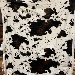 BLUNIQUE Cow Print Electric Heated Throw Blanket, 5 Heat Settings, 4-Hour Auto Shut-Off, Machine Washable Flannel and Sherpa Cozy Blanket for Couch, Bed, Bedroom, Living Room and Office