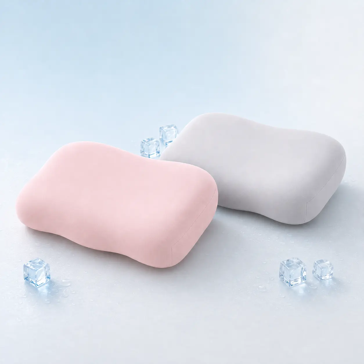 GEECO Extra-Thick Firm Support Pillow with Cooling Cover, High-Density Foam Contour Pillow, Dual-Height 5.5/5.1 in for Side, Back & Stomach Sleepers, Removable Pillowcase