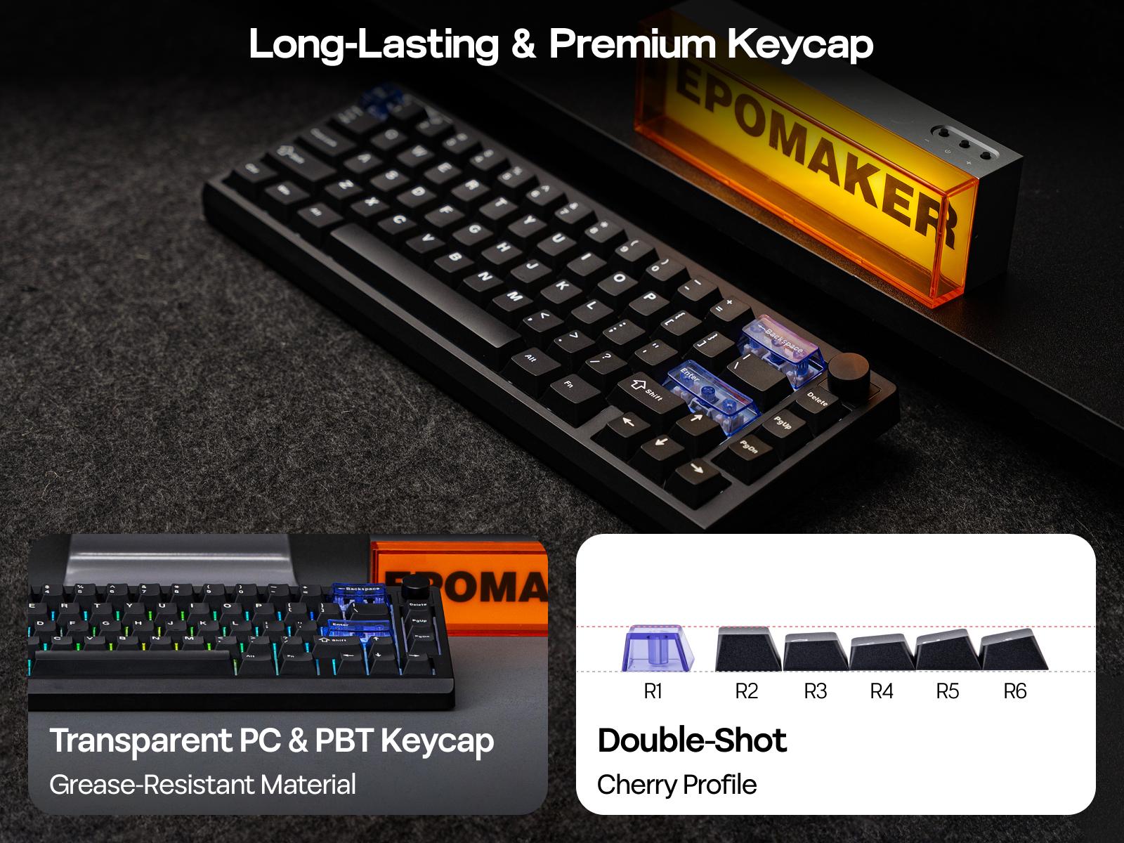 EPOMAKER Magcore65 Lite 65% Layout Wireless Gaming Keyboard DKS & SOCD 8K Polling Analog Switch PC & PBT Keycap Hot Swappable RGB Tri-Mode USB-C/BT5.0/2.4Ghz for PC/Mac/Linux keyboards for gaming creamy keyboard TikTokShopSpringGlowUp