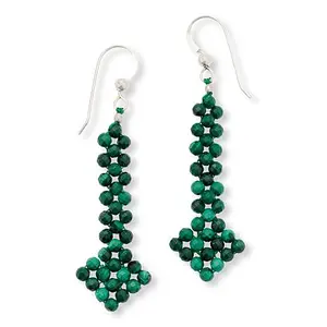 Mine Finds by Jay King Malachite Faceted Beaded Drop Earrings