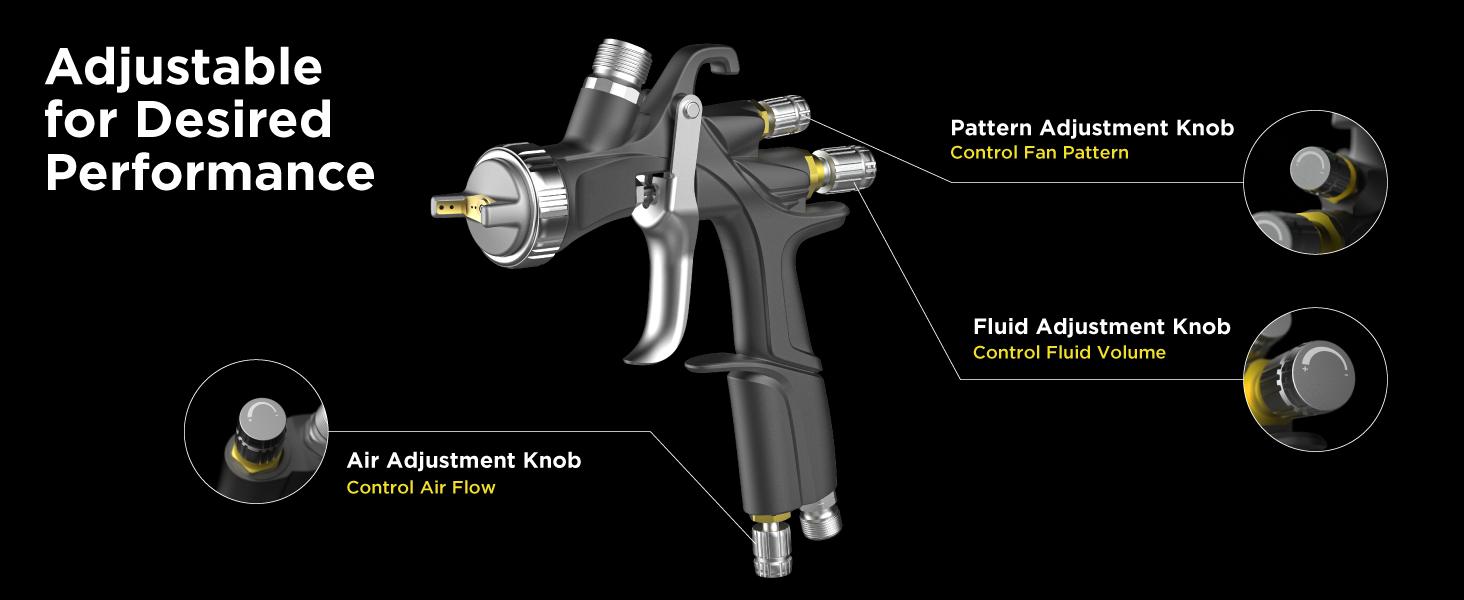 InoKraft DRZZLE D1-LVLP Spray Gun Premium & Basic Kit for Cars & House DIY Painting Superior Quality Atomization Efficient Transfer Easy Operation One-Piece Forged Aluminum Body Teflon Coating InoKraft DRZZLE D1-LVLP Spray Gun Premium & Basic Kit for Cars & House DIY Painting Superior Quality Atomization Efficient Transfer Easy Operation One-Piece Forged Aluminum Body Teflon Coating