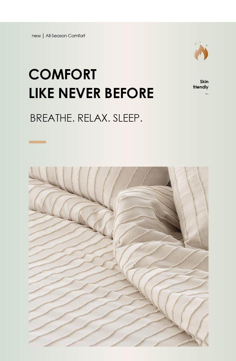 Beige Bohemian Jacquard Bedding Set, Wrinkle-Resistant & Machine Washable - Warm Breathable Comfort for Kids & Adults, Queen Duvet Cover, Ultimate Christmas Gift