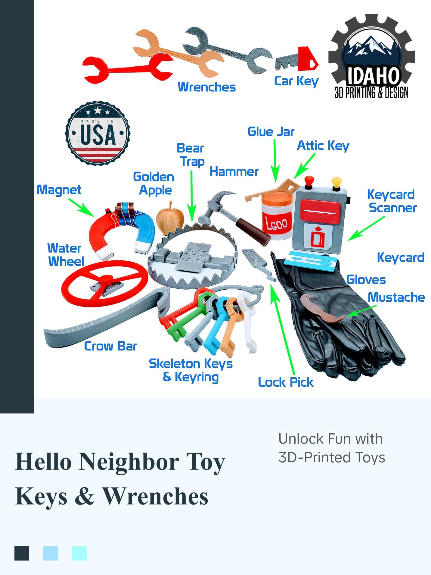 Hello Neighbor - Keys, Wrenches and Accessories *Fan Inspired* - TikTok ...