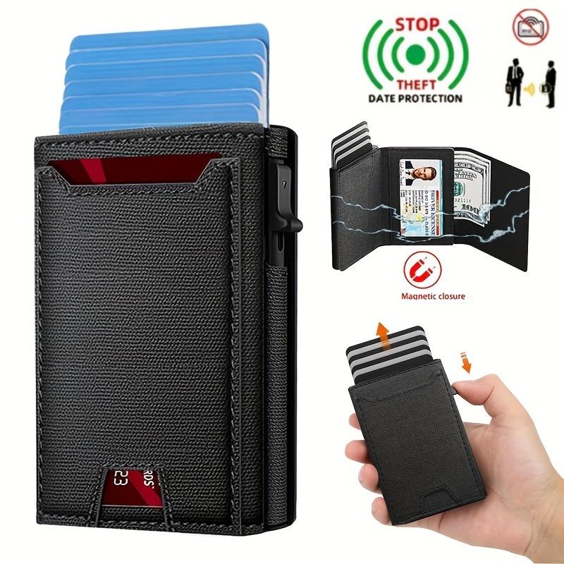 2025 New Men's Business Wallet with Multi-card Slots Magnetic Enclosure RFID Blocking Travel Card Holder Secure Card Pack