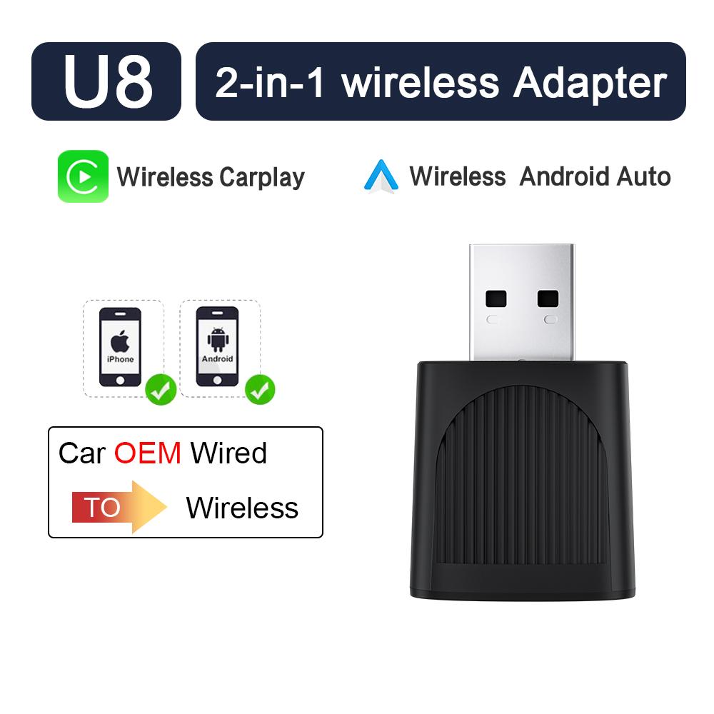 DUFIKKI Wireless CarPlay Adapter for Apple iPhone and Android Auto, Converts Cars Factory Wired CarPlay to Wireless CarPlay Compatible with iPhone iOS 10+ & Android 11+