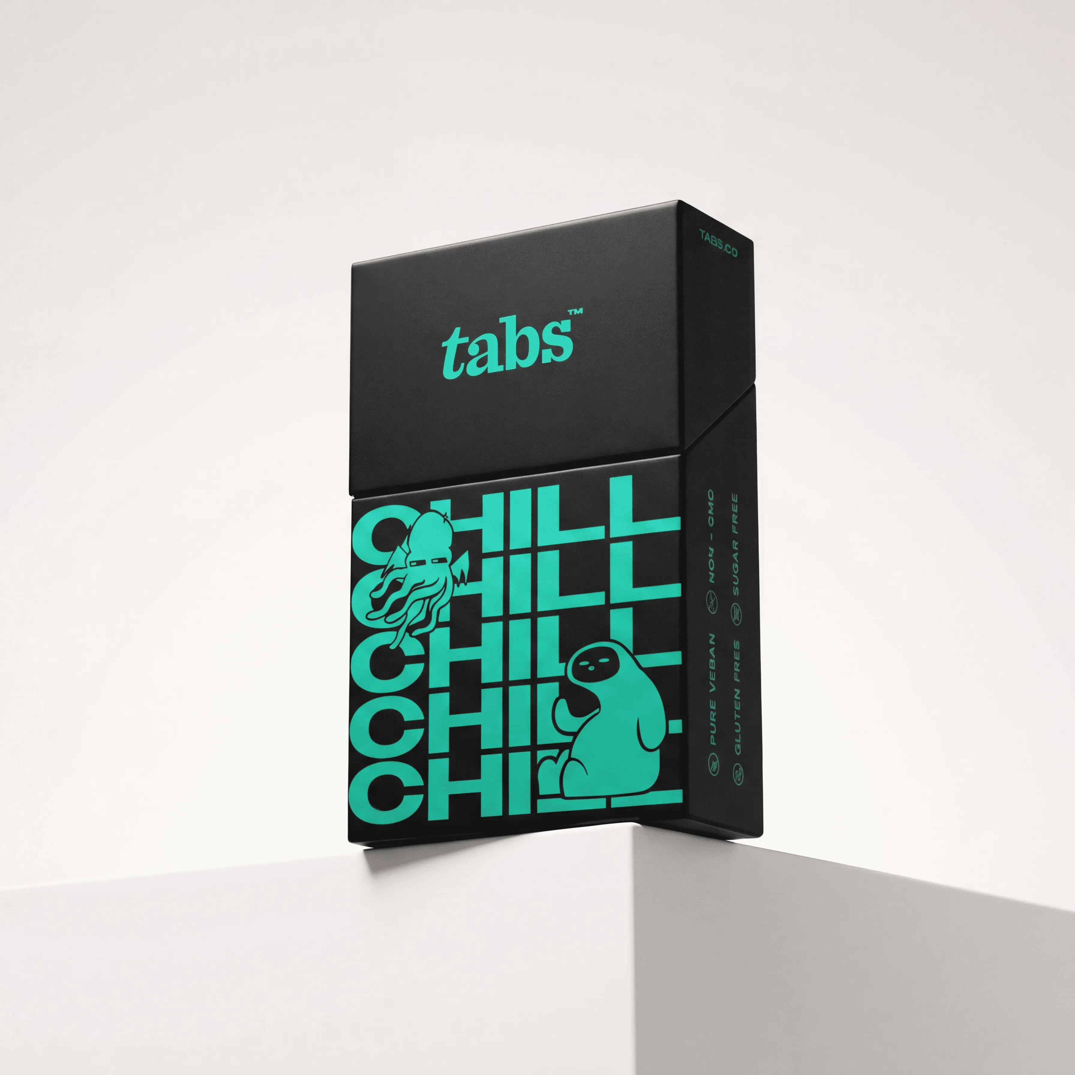 Tabs Chill Tongue Tabs - Stress Relief Sublingual Tabs with Kanna, Theobromine & L-Theanine | Tropical Punch | Fast-Dissolve, No Water Needed | 15 Count