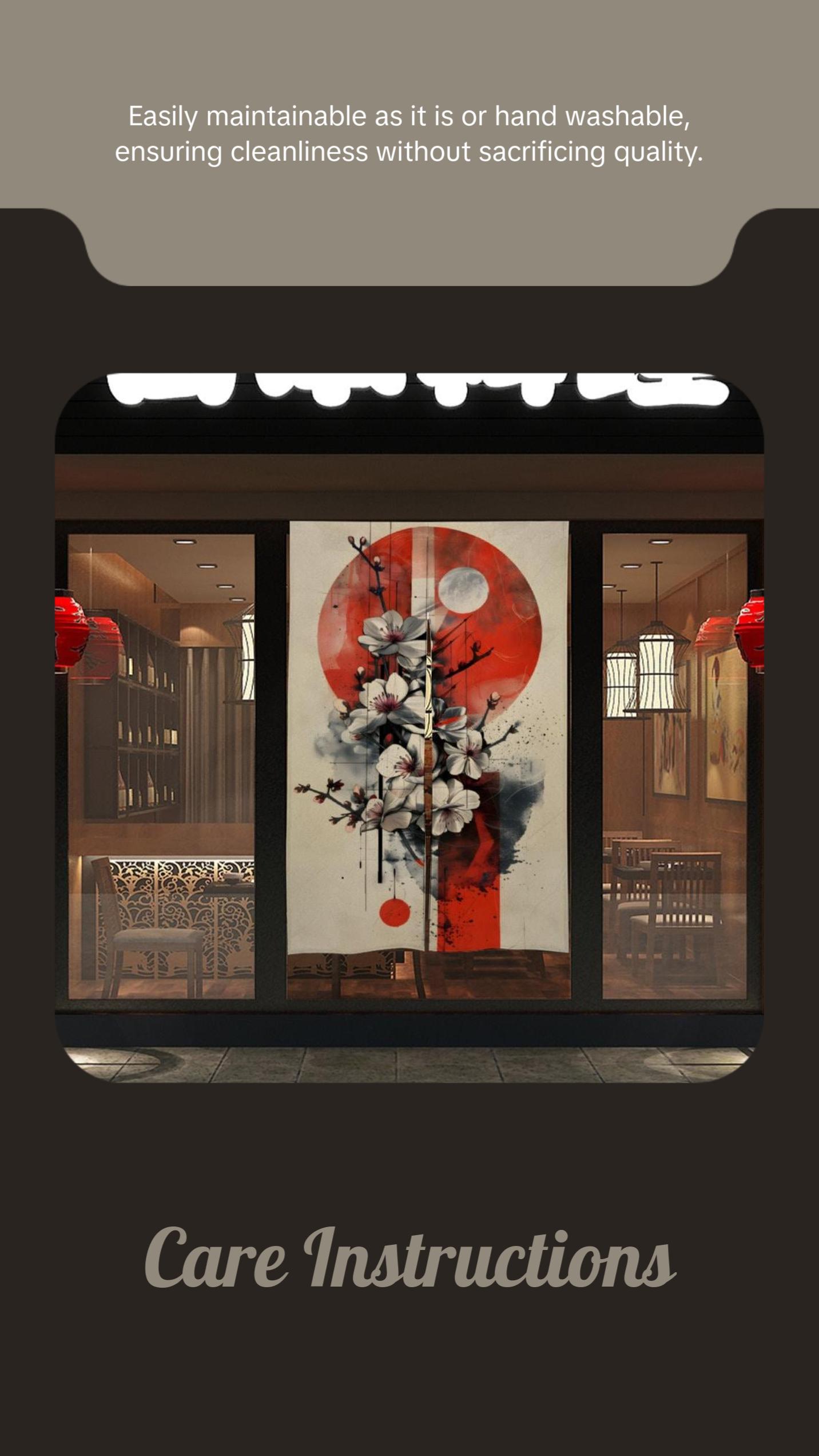 Japanese Vintage Sakura Floral Noren, Door Curtain - Japanese Traditional Room Divider for Home Decor - Doorway Curtain - Japanese Noren