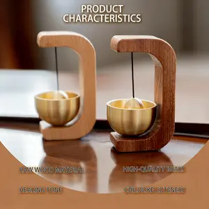 Magnetic Hangable Entry Door Bell,Suction Door Type Solid Wood Wind Chime, Vintage Door Bell Hanging Ornament, Home Decor Supplies, Wall Decor, Modern, Doorbell