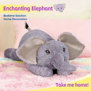 PEACHCAT 25.6 inch 5 lbs Elephant Weighted Stuffed Animals Realistic Elephant Plush Large Plushies Toys Body Pillow Gifts for Kids Adults