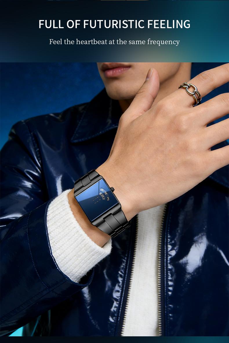 【TikTokShopStockUp】 Racing Sports Watch, Luxury Men's Racing Sports Watch, Iridescent Mirror Design, Stainless Steel Material, Casual & Business Style, Perfect Gift for Him, Fashionable Wristwatch with Time Display