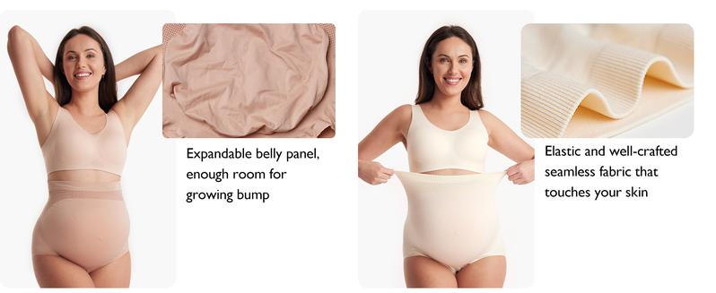 Momcozy Women's Maternity High Waist Underwear Pregnancy Seamless Soft Belly Support Panties Over Bump 3 Pack