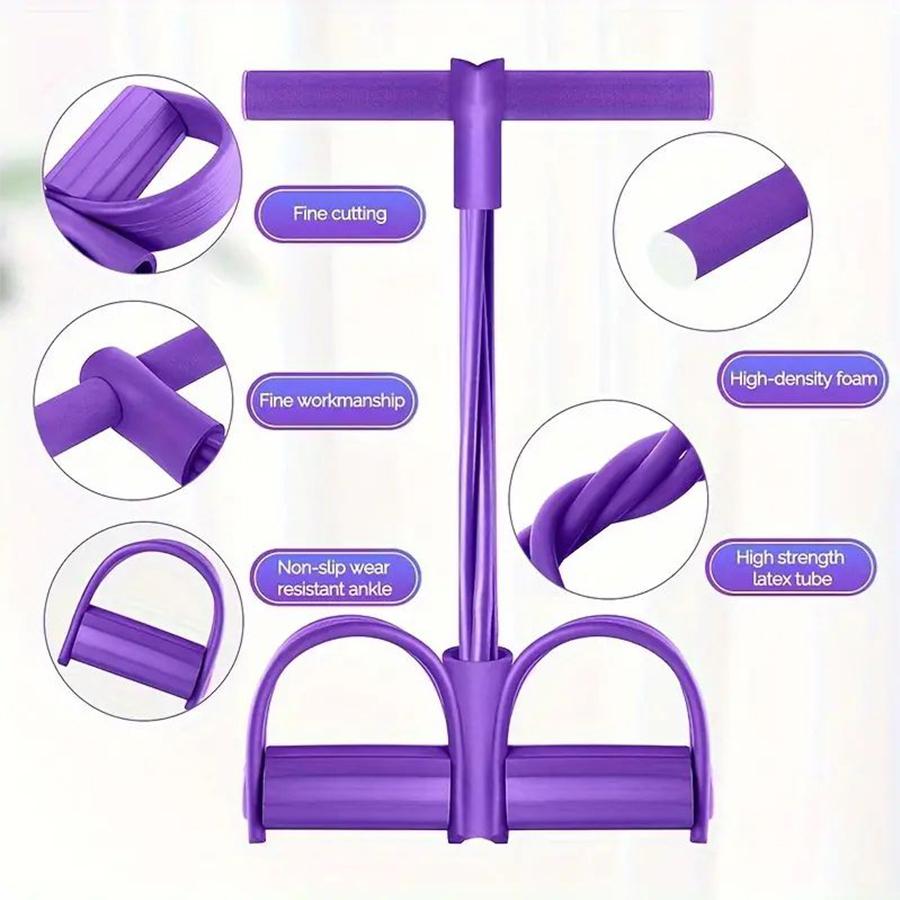 Elevate Your Fitness Routine with the 1Pc 6-Tube Elastic Yoga Pedal Pull Resistance Band for Abdominal Waist Arm and Leg Stretching Ideal for All Levels